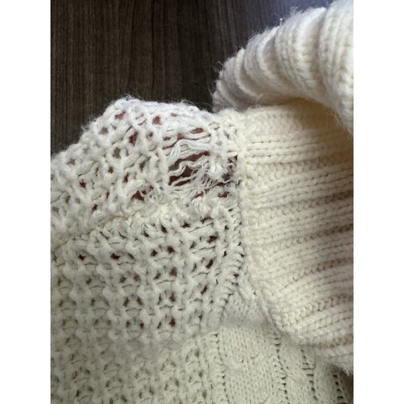 St. John’s Bay Ivory Cable Knit Full Zip Cardigan Sweater Women’s XL Fisherman - Picture 5 of 8